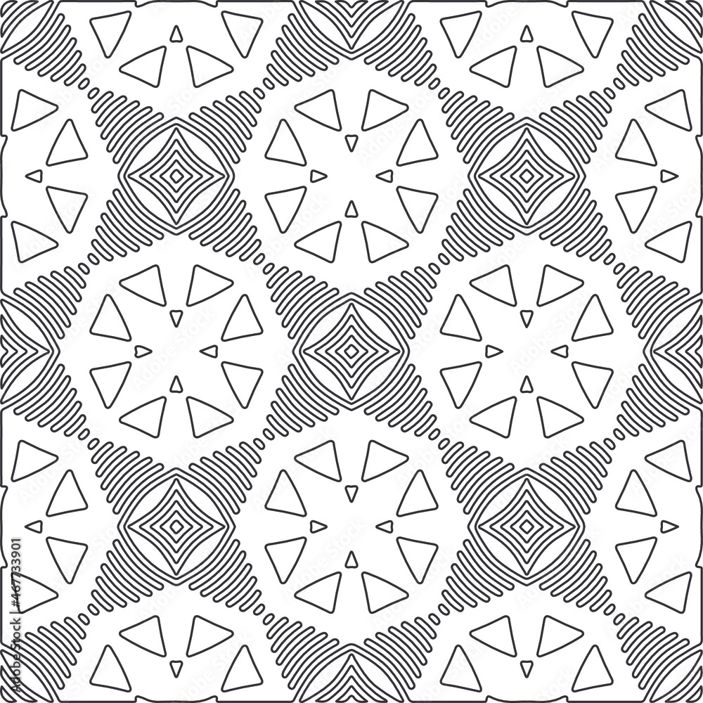 Vector pattern with symmetrical elements . Repeating geometric tiles from striped elements.large black pattern . Vector pattern with symmetrical elements . Repeating geometric tiles from striped elements.large black pattern .