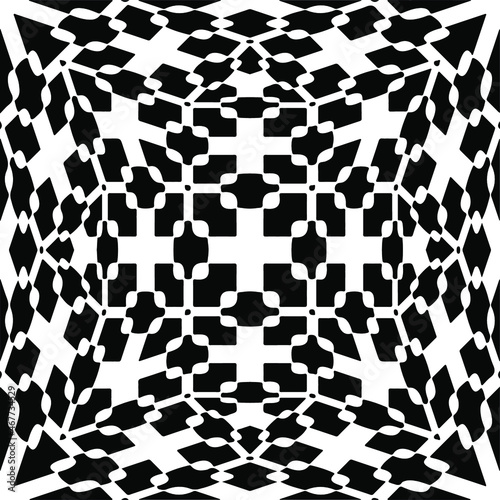 Vector seamless pattern. Modern stylish texture. Composition from regularly repeating geometrical elements. Vector illustrations. Black and white pattern.