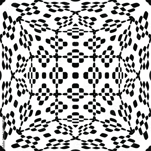 Vector seamless pattern. Modern stylish texture. Composition from regularly repeating geometrical elements. Vector illustrations. Black and white pattern.