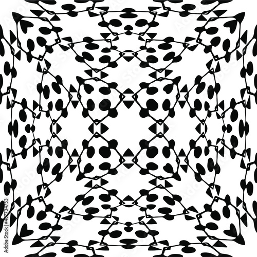 Vector seamless pattern. Modern stylish texture. Composition from regularly repeating geometrical elements. Vector illustrations. Black and white pattern.