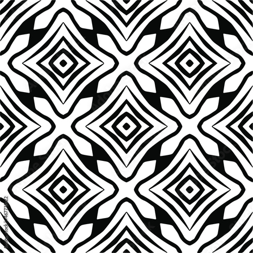 Vector seamless pattern. Modern stylish texture. Composition from regularly repeating geometrical elements. Vector illustrations. Black and white pattern.