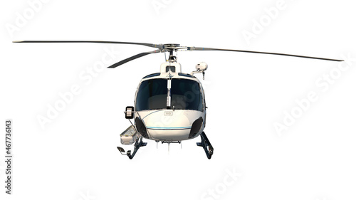 Helicopter 2- Front view white background 3D Rendering Ilustracion 3D