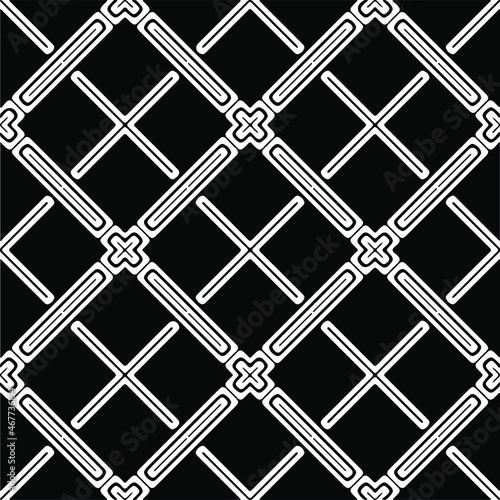  Vector seamless pattern. Modern stylish texture. Composition from regularly repeating geometrical elements. Vector illustrations. Black and white pattern.