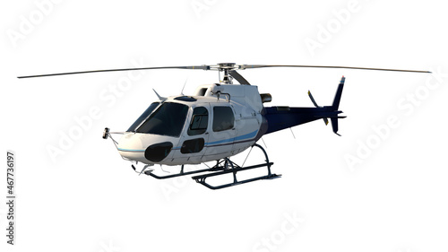 Helicopter 2- Perspective F view white background 3D Rendering Ilustracion 3D