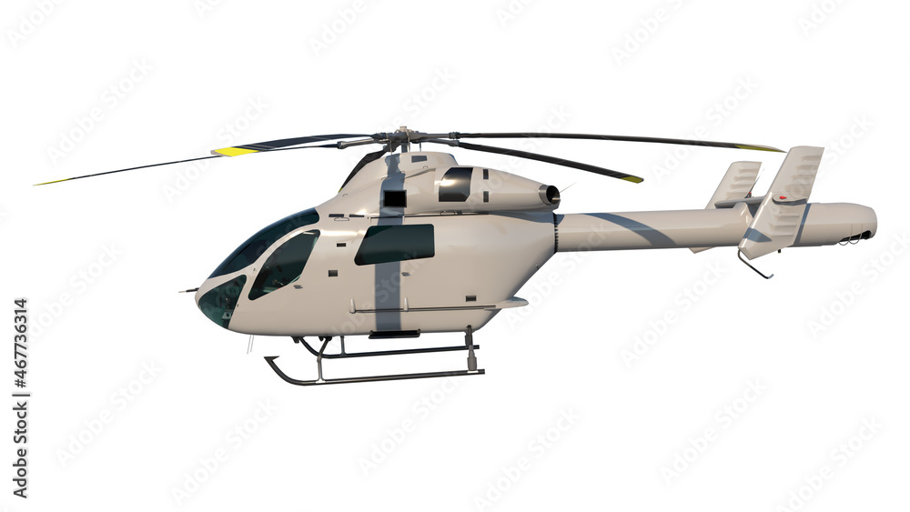 Helicopter 3- Lateral view white background 3D Rendering Ilustracion 3D Helicopter 3- Lateral view white background 3D Rendering Ilustracion 3D