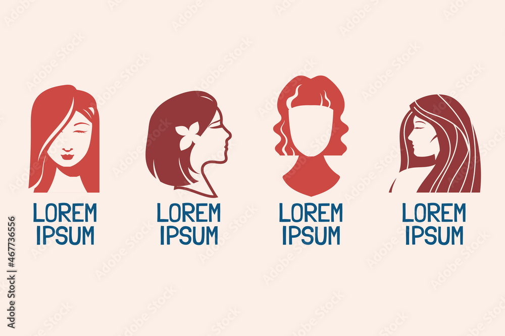 Set of Beauty Woman Fashion and Cosmetics Badges Set of Beauty Woman Fashion and Cosmetics Badges