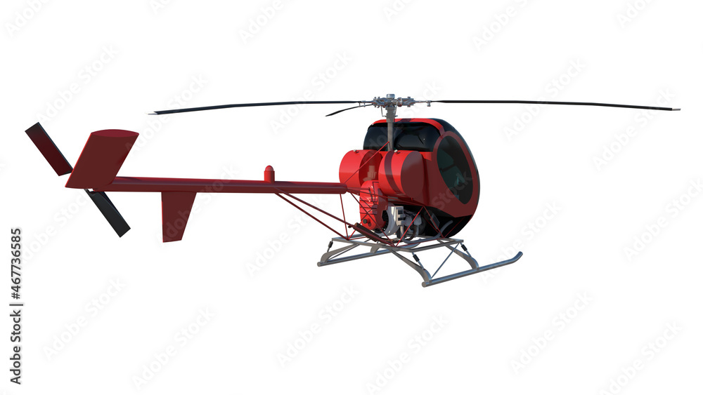 Ultra Light Helicopter 1- Perspective B view white background 3D Rendering Ilustracion 3D Ultra Light Helicopter 1- Perspective B view white background 3D Rendering Ilustracion 3D