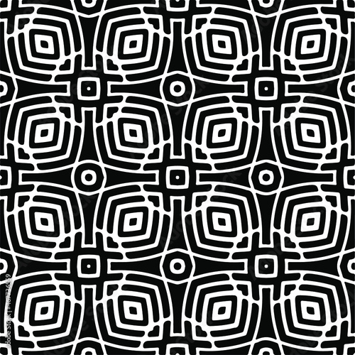 Wallpaper Mural Vector seamless pattern. Modern stylish texture. Composition from regularly repeating geometrical elements. Vector illustrations. Black and white pattern. Torontodigital.ca