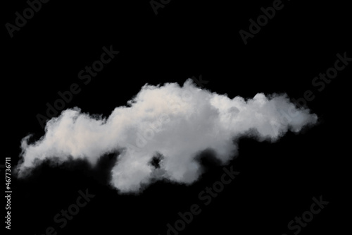 white fluffy clouds isolated on a black background, clipart