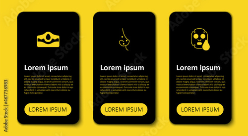 Set Facial cosmetic mask, Acne and . Business infographic template. Vector