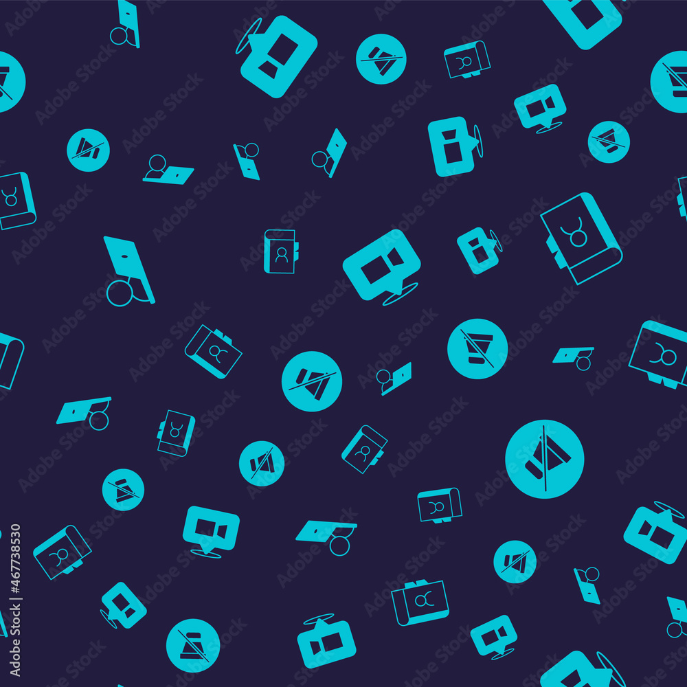Set Video chat conference, Phone book, and Mute microphone on seamless pattern. Vector Set Video chat conference, Phone book, and Mute microphone on seamless pattern. Vector