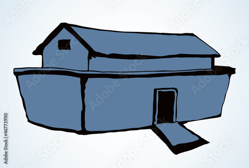 Biblical Noah's Ark. Vector drawing