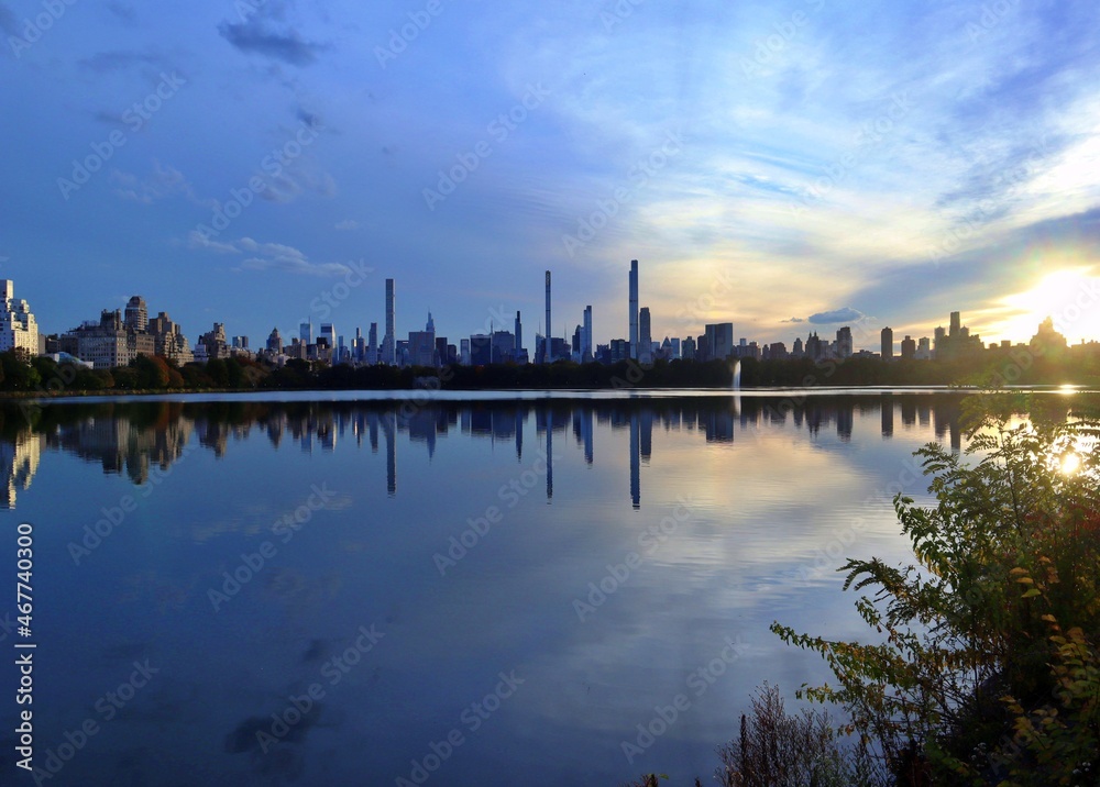 City Sunset across a Lake