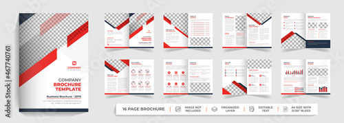 16 pages corporate modern bifold business proposal business brochure annual report company profile template design
