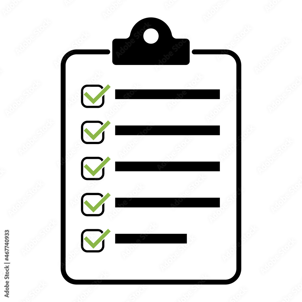 Check list , checklist flat web icon isolated on white background. Mark symbol, document report test, vector illustration Check list , checklist flat web icon isolated on white background. Mark symbol, document report test, vector illustration