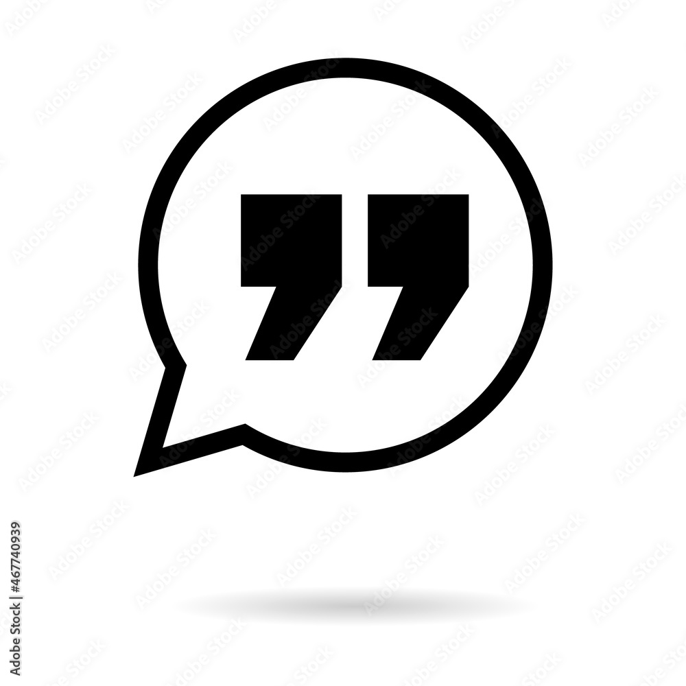 Quote concept icon, quotation speech bubble symbol, vector illustration dialog sign, text mark graphic Quote concept icon, quotation speech bubble symbol, vector illustration dialog sign, text mark graphic