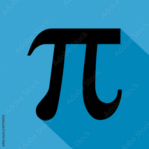 Pi mathematical symbol, geometry formula icon, education vector illustration, 3,14 button