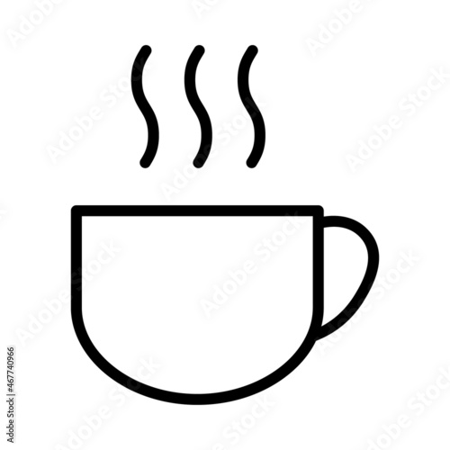 Coffee icon  breakfast drink cafe  cappuccino  hot simple isolated illustration  vector line