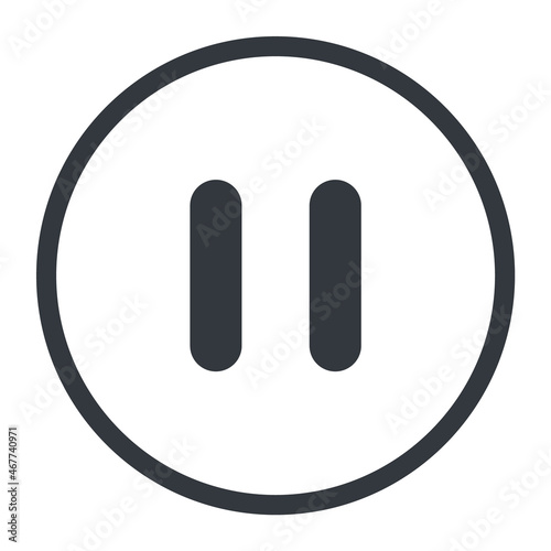 Stop and pause icon, interface media button, internet player video symbol, web film audio vector illustration