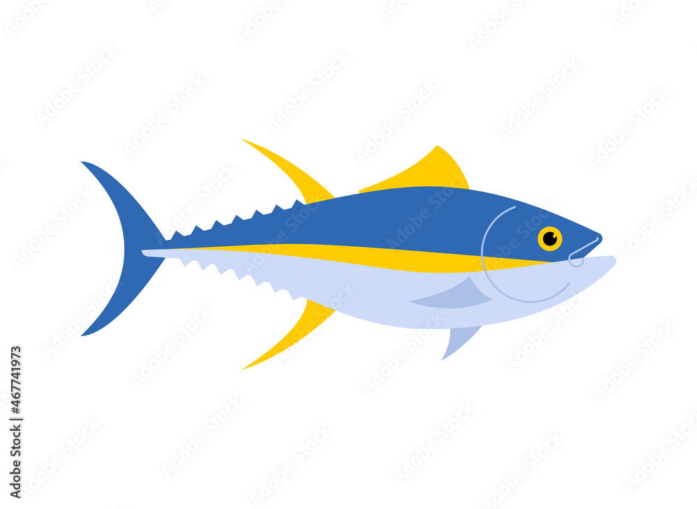 Tuna isolated. tunny Seafood fish. vector illustration Tuna isolated. tunny Seafood fish. vector illustration