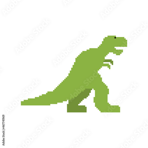 Tyrannosaur pixel art dinosaur. pixelated Ancient animal. 8bit Dino prehistoric monster. Beast is Jurassic period