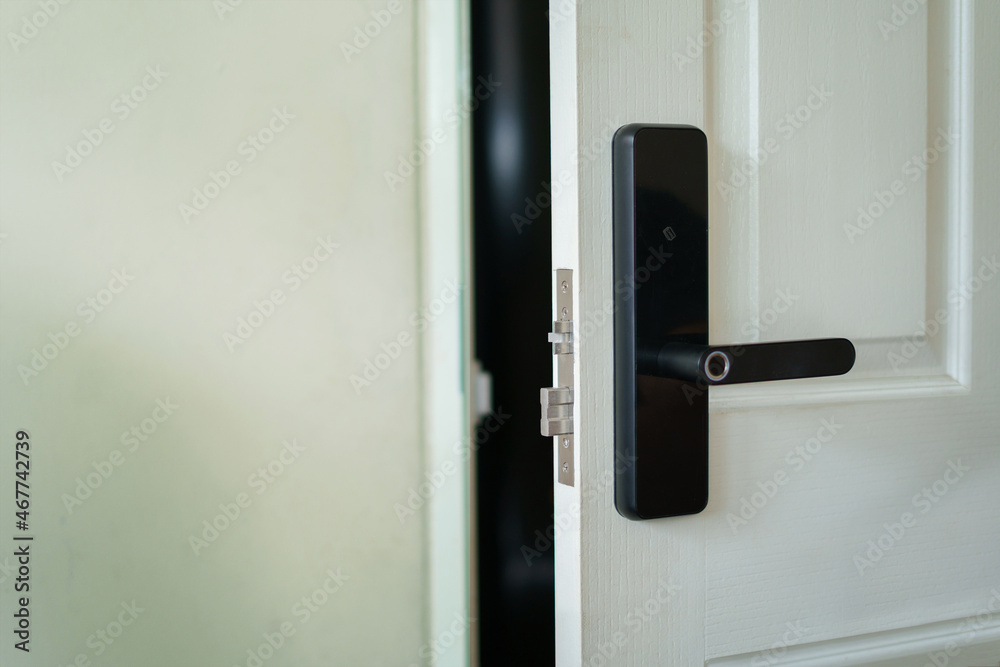 Digital door lock systems for good safety of home apartment door. Digital door handle. Digital door lock systems for good safety of home apartment door. Digital door handle.