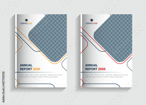 Book cover with annual report 2050, professional business cover design, print-ready annual report book cover design, brochure template design, social media design, web media ads, web banner template. 