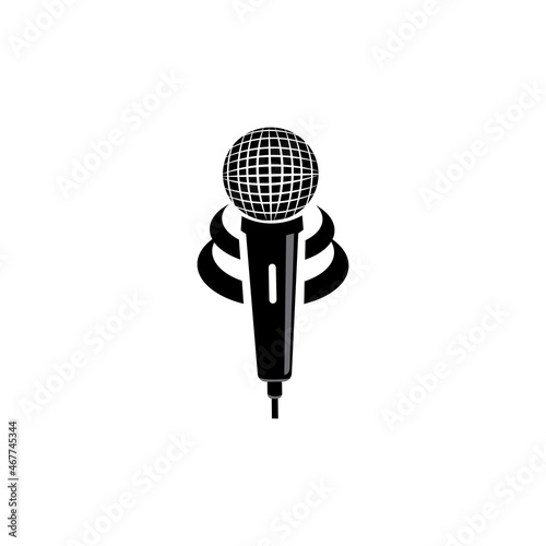 microphone logo illustration icon design vector