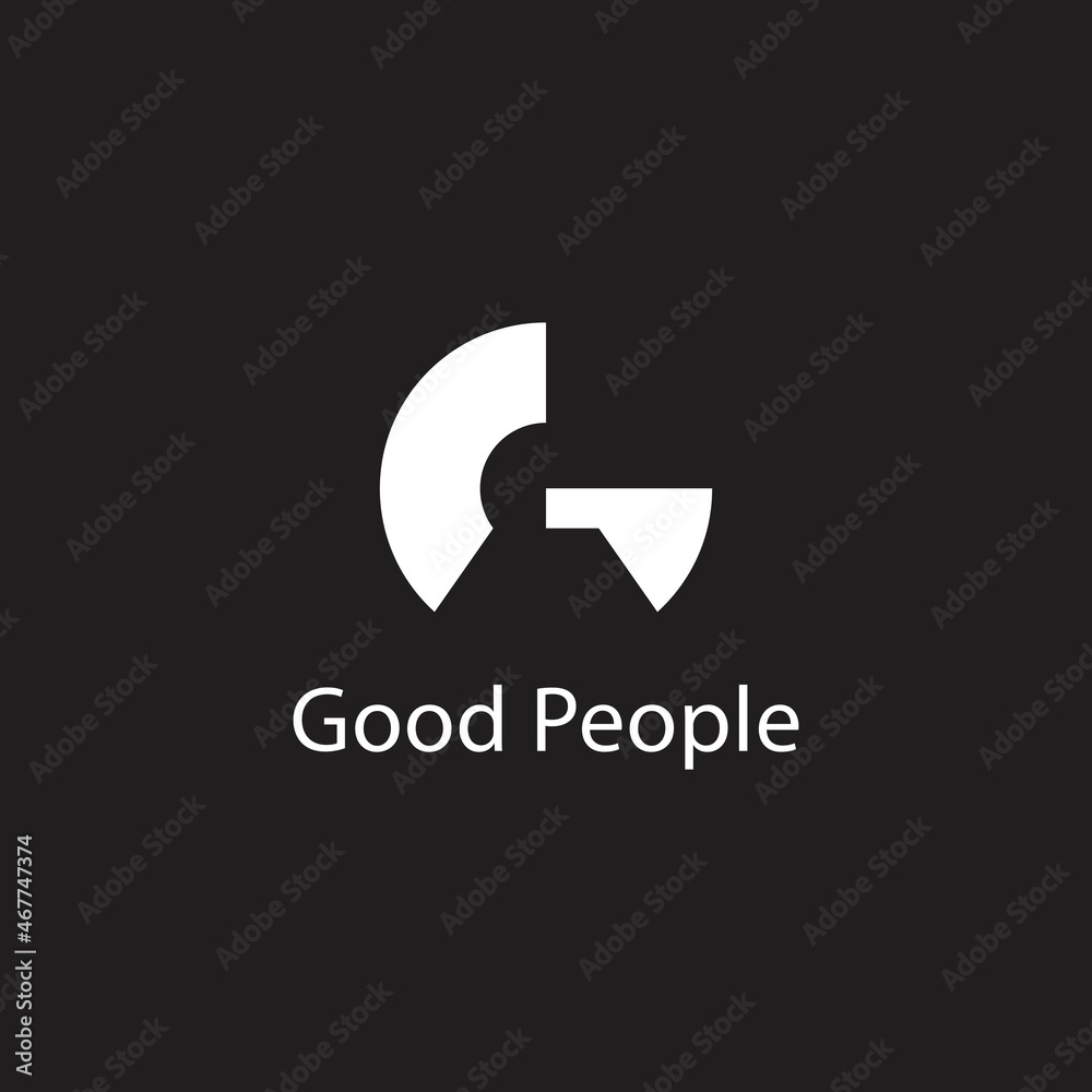 Abstract Initial Letter G with Negative space People Logo Design Vector Abstract Initial Letter G with Negative space People Logo Design Vector