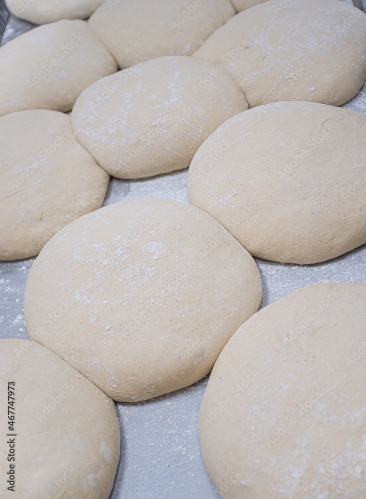 Closeup of ready-to-bake sourdough bread dough with yeast Closeup of ready-to-bake sourdough bread dough with yeast