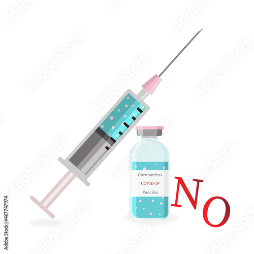 Covid-19 coronavirus vaccine, treatment, syringe and vaccine vial  icons. Isolated vector illustration.