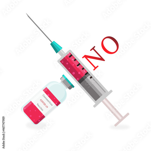 Covid-19 coronavirus vaccine, treatment, syringe and vaccine vial  icons. Isolated vector illustration.