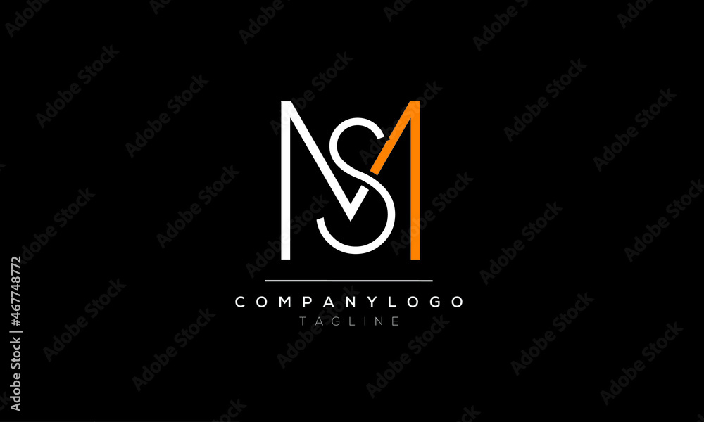 Abstract Letter Initial MS SM Vector Logo Design Template Abstract Letter Initial MS SM Vector Logo Design Template
