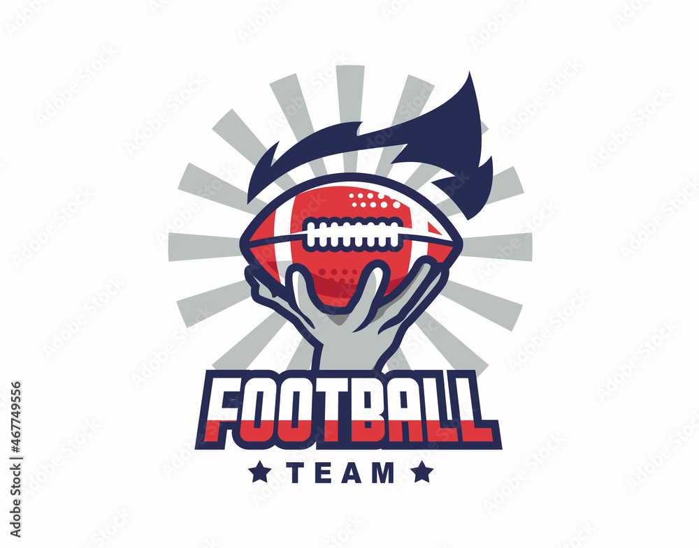 Hand and Fire football logo for all types of teams and events