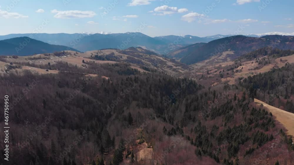 Aerial view from drone: flight over the mountains. Nature, travel, rest. Carpathians, Ukraine Europe Aerial view from drone: flight over the mountains. Nature, travel, rest. Carpathians, Ukraine Europe