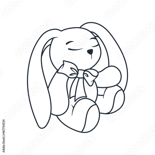 Bunny cute print. Hare fashion child vector.