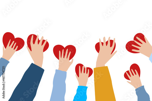 Wallpaper Mural Hands holding a red heart, give and share love to people help and support the concept. Torontodigital.ca