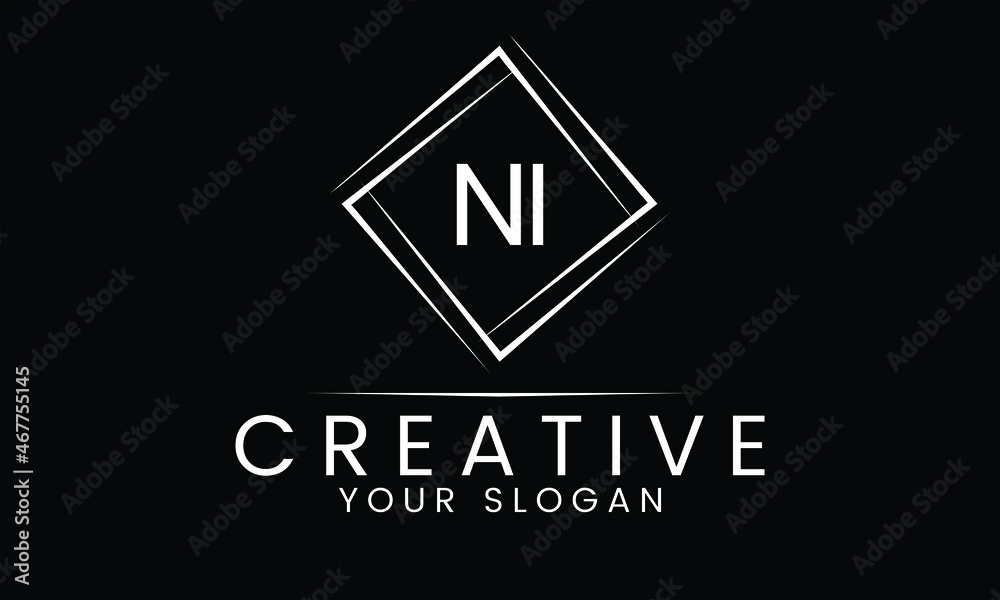 NI Logo Letter design template, Letter NI logo design, Alphabet letters ...