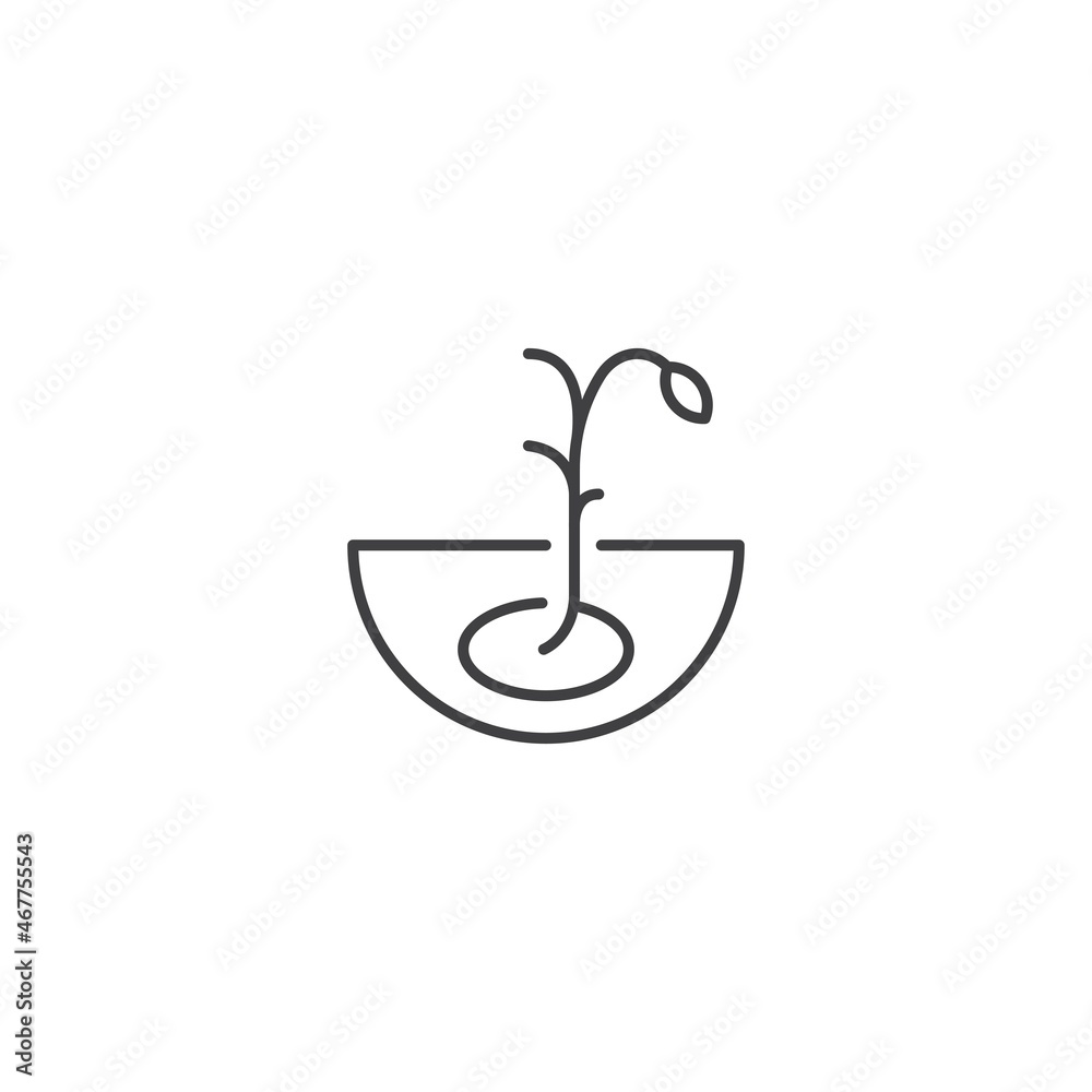 Fototapeta premium Growing seeds. Vector icon template