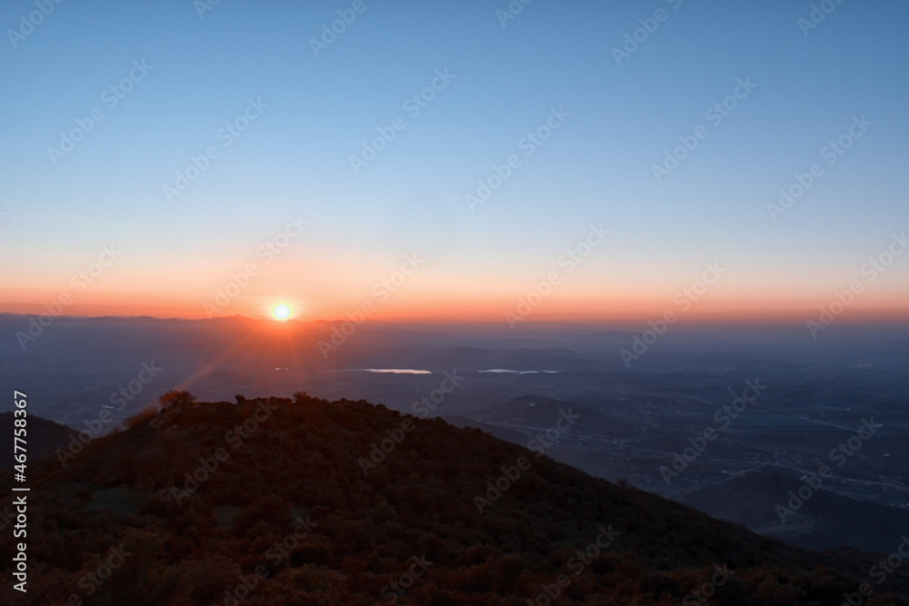 sunset in the mountains