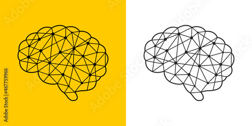Creative concept intelligence of human yellow and white background