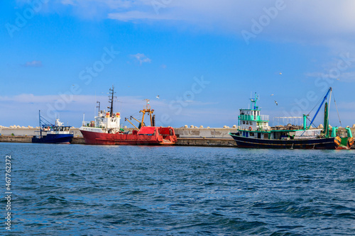 Fishing trawlers in port in Nessebar, Bulgaria