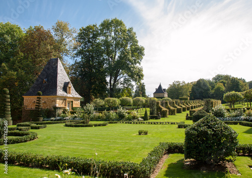 The picturesque Jardins du Manoir d Eyrignac in Dordogne. France photo