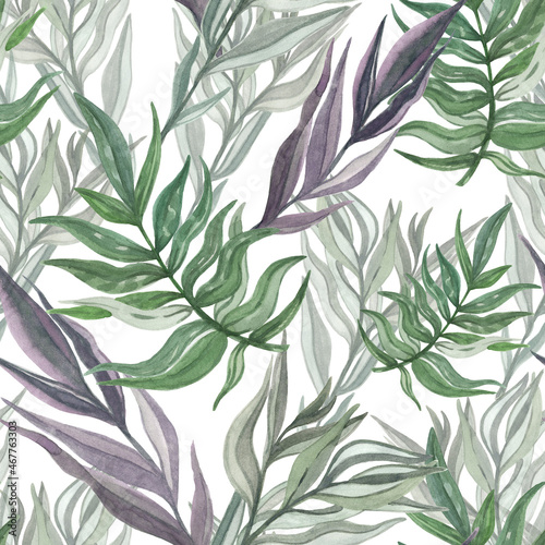 Watercolor pattern abstract branches
