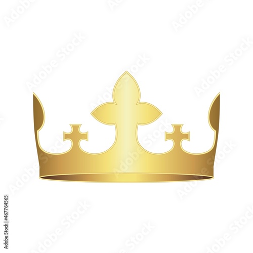simple golden crown, vector symbol isolated on white background