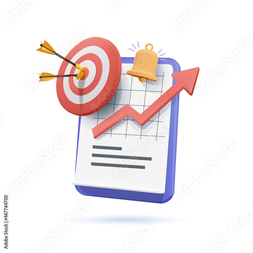 Project task management and effective time planning tools. Project development icon. 3d vector illustration. Work organizer, daily plan. Project manager tool, business, productivity online platform