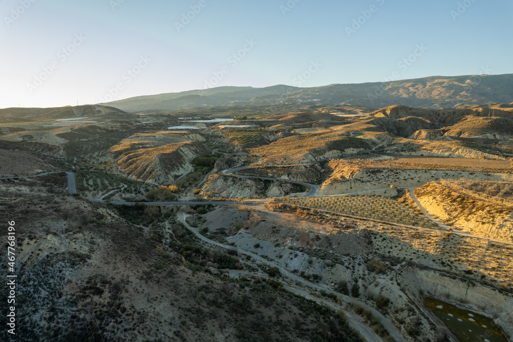 Aerial photo of the south of Granada in the Alpujarra