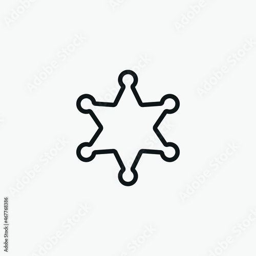 Police Sheriff Badge Star vector icon