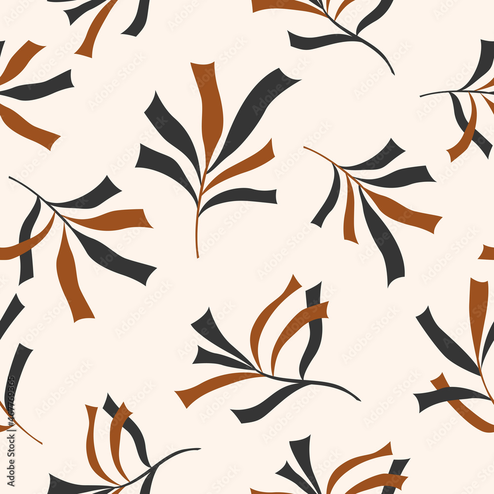Seamless patterns. Flowers in an abstract style on a light background. Vector design for textiles and packaging