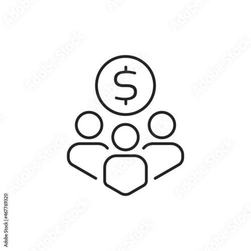 thin line mutual fund icon like investors success